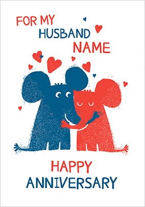 For My Husband Personalised Anniversary Card