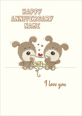 Happy Anniversary - I Love You Personalised Card