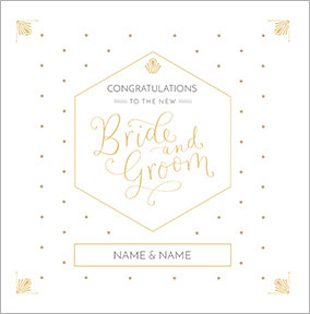 Congrats to the Bride & Groom Personalised Card