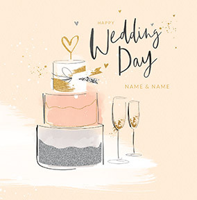 Wedding Day Cake Personalised Card