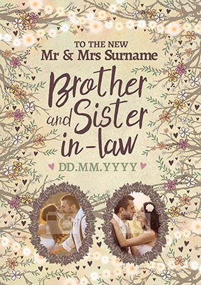 Midsummer Dream Photo Brother & Sister-In-Law Wedding Card