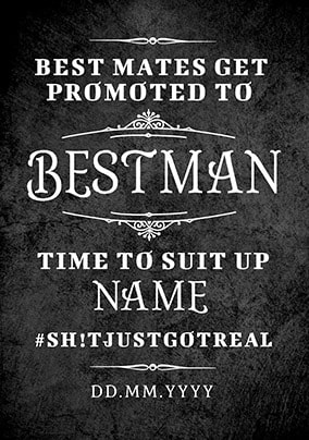 Promoted To Bestman Personalised Card