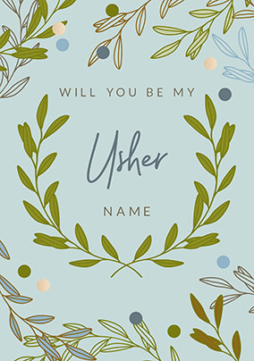 Will You Be My Usher Personalised Wedding Card