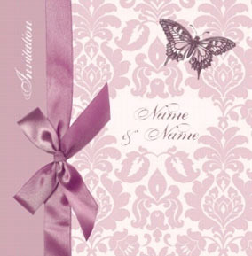Baroque Ribbon - Invitation Pink
