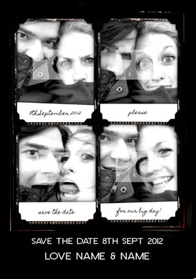 Retro Booth - Save The Date Wedding Card