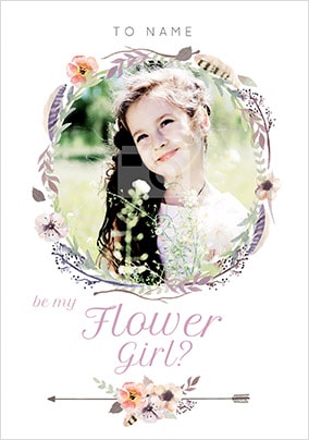 Be My Flower Girl? Photo Wedding Card