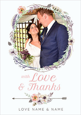 With Love & Thanks - Photo Wedding Card