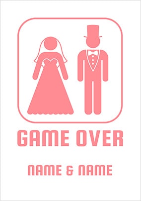 Game Over Personalised Wedding Card