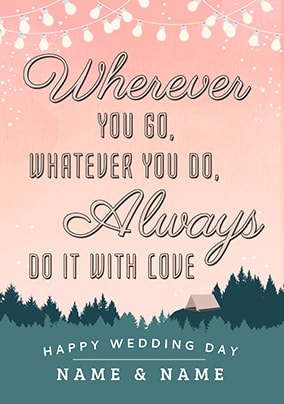 Wherever You Go Personalised Wedding Card