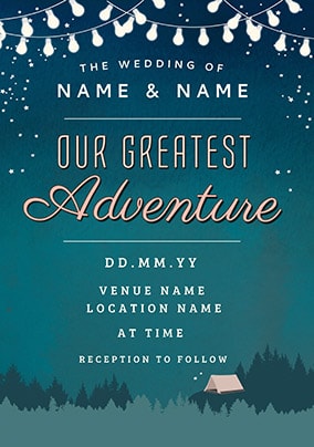 Our Greatest Adventure - Personalised Wedding Invite