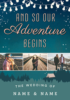 Our Adventure Begins - Photo Wedding Card