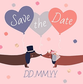 Save The Date - Love You Sausage Personalised Wedding Card