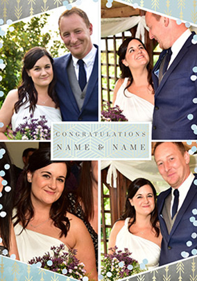 Congratulations Multi Photo Wedding Card