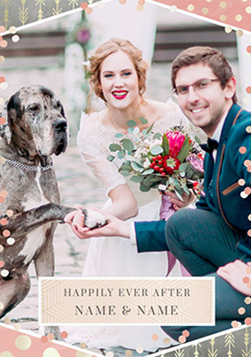 Happily Ever After Photo Wedding Card