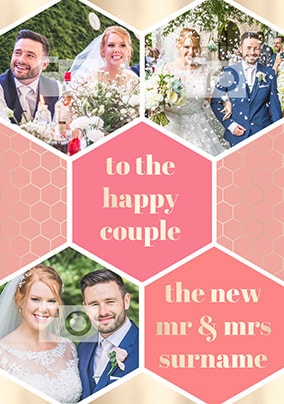 Happy Couple Multi Photo Wedding Card