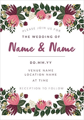 Young Hearts Personalised Wedding Invite