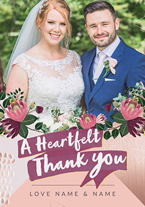 A Heartfelt Thank You - Wedding Photo Card