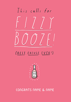 Fizzy Booze Personalised Card