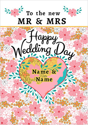 The New Mr & Mrs personalised Wedding Card