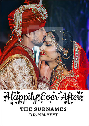 Happily Ever After photo upload Wedding Card