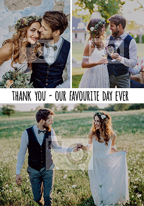 Thank You - Wedding Multi Photo Card
