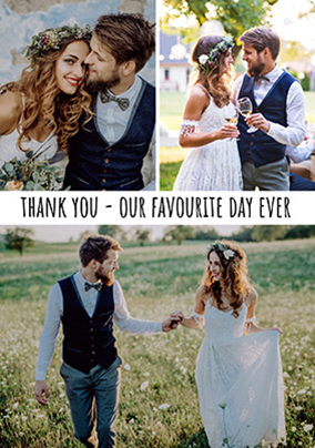 Thank You - Wedding Multi Photo Card