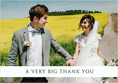 Banner - Landscape Photo Thank You Wedding Card