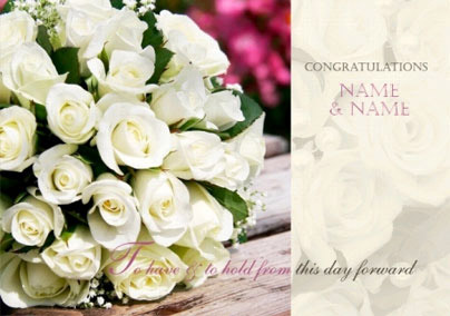Photographic - Bouquet Congrats Wedding Card