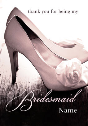 Wishes & Kisses - Bridesmaid Shoe Wedding Card