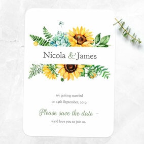 ZDISC Modern Sunflower Bouquet Save The Date Cards