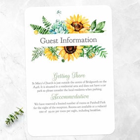 ZDISC Modern Sunflower Bouquet Guest Information