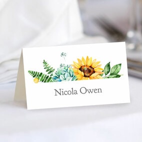 ZDISC Modern Sunflower Bouquet Place Cards