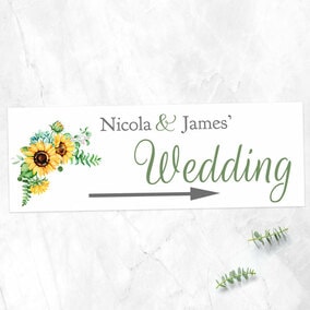 ZDISC Modern Sunflower Bouquet Arrow Sign