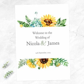 ZDISC Modern Sunflower Bouquet Wedding Sign Range
