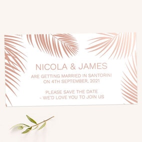 ZDISC Beach Palm Border Rose Gold Foil Save the Date Magnets