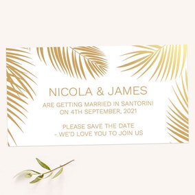 ZDISC Beach Palm Border Gold Foil Save the Date Magnets
