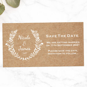 ZDISC Kraft Floral Border Save the Date Magnets