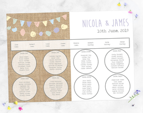 ZDISC Hessian Pastel Bunting Table Plan