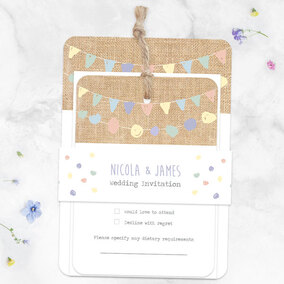ZDISC Hessian Pastel Bunting Wedding Boutique Sample