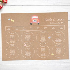 ZDISC Kraft Vintage Car Table Plan