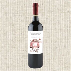 ZDISC Just Married Vintage Car Wine Bottle Labels