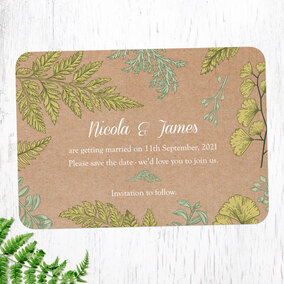 ZDISC Rustic Leaf Border Save the Date Cards