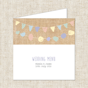 ZDISC Hessian Pastel Bunting Table Menu