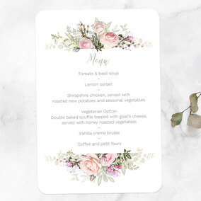 ZDISC Pink Flower Bouquet Table Menu