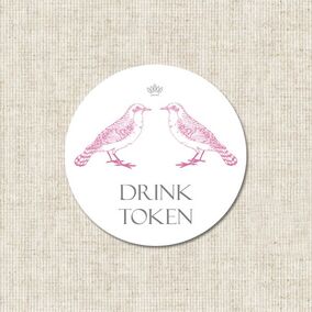 ZDISC Ornate Love Birds Drinks Tokens