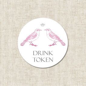 Photo of ZDISC Ornate Love Birds Drinks Tokens