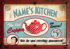 Kitchen Bar Sign Poster - Cuppa