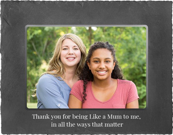 Like A Mum To Me Personalised Slate Photo Frame - Landscape
