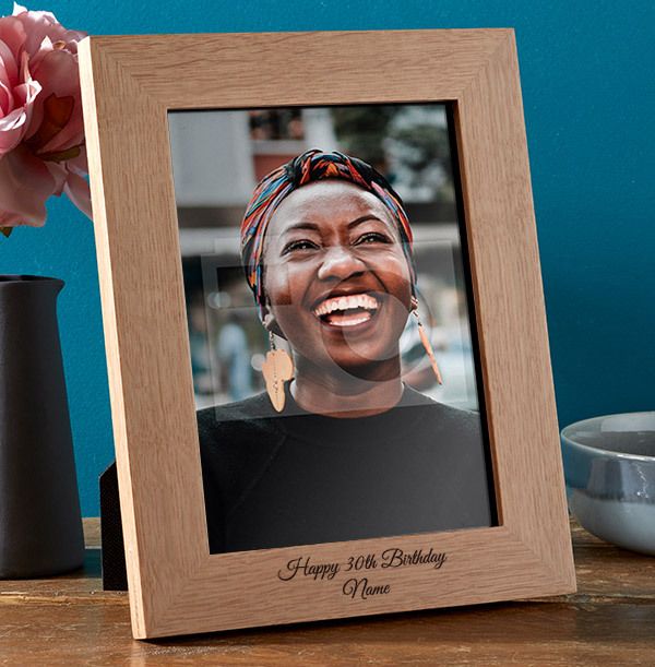 30th Birthday Personalised Wooden Photo Frame - Portrait
