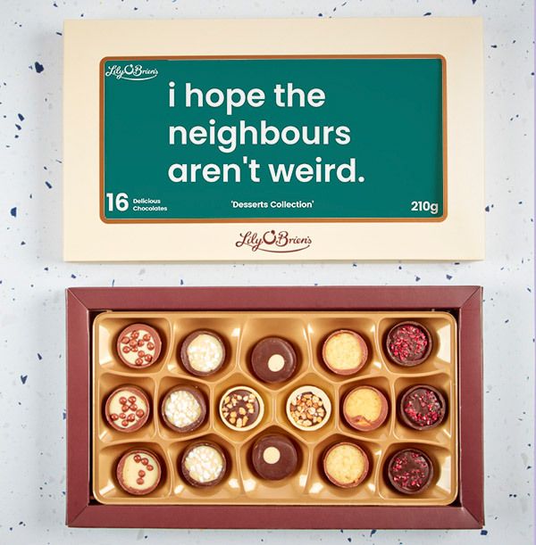 Hope the Neighbours aren't Weird Personalised Chocolates - Box of 18